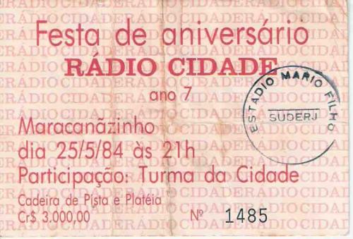 Ingresso Festa da Cidade